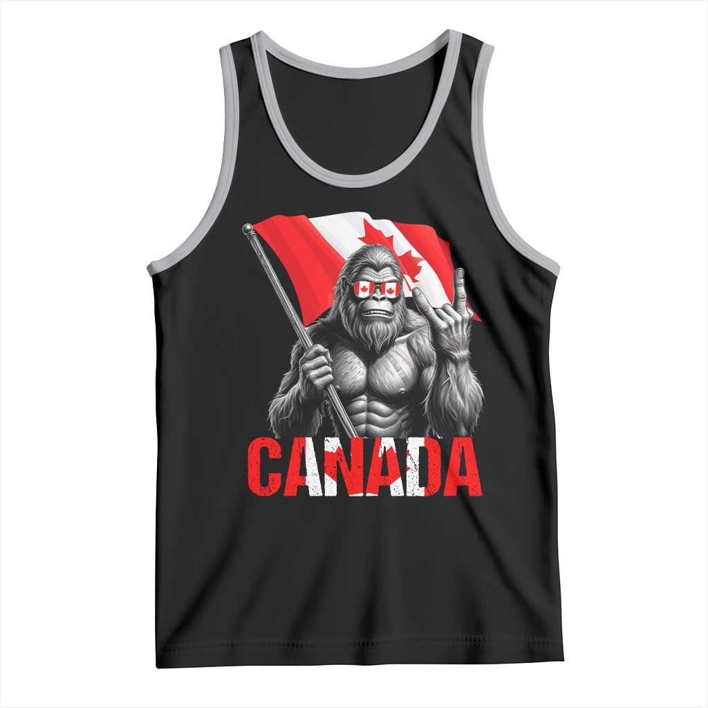 Bigfoot Canada Flag Tank Top Canadian Maple Leaf Patriotic Sasquatch