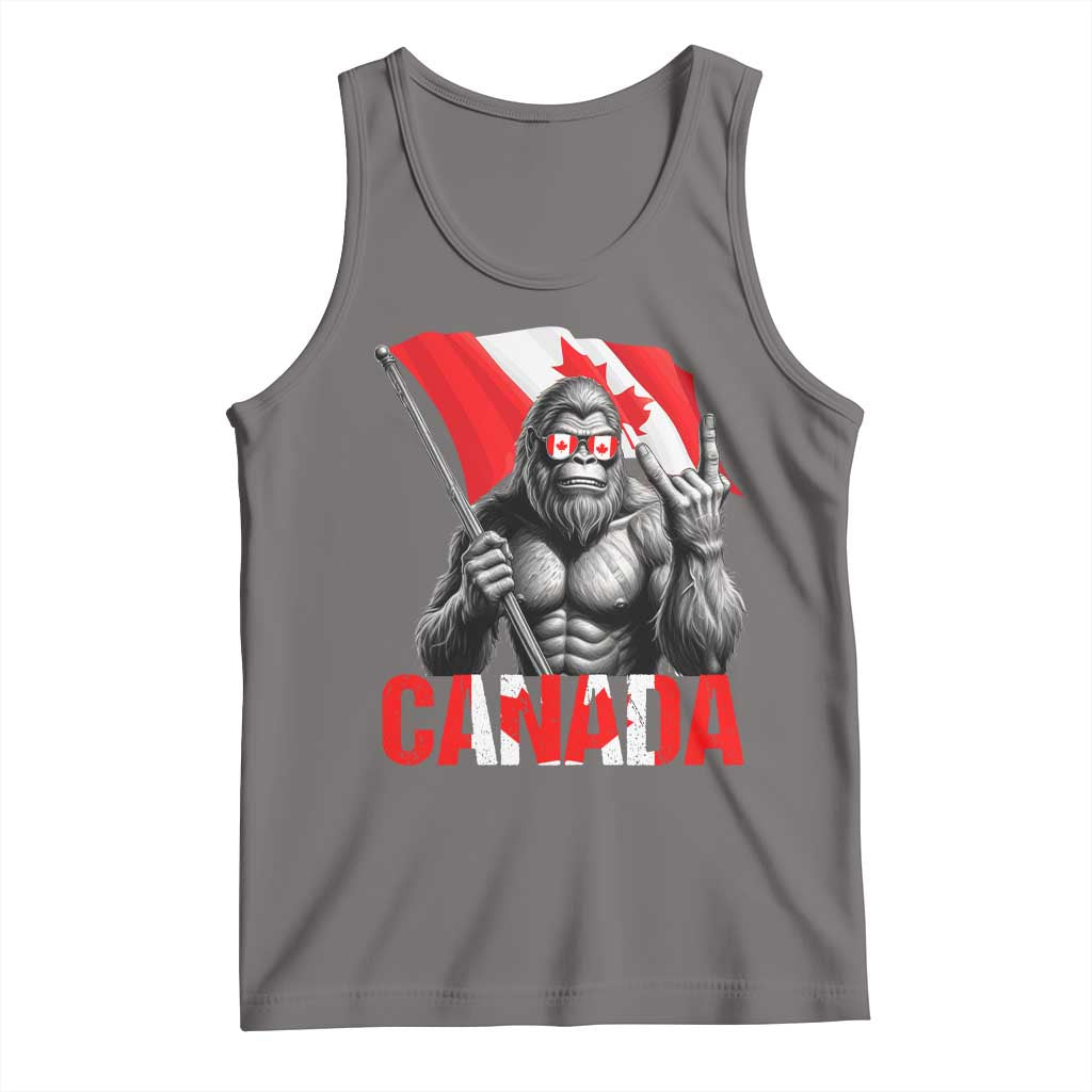 Bigfoot Canada Flag Tank Top Canadian Maple Leaf Patriotic Sasquatch