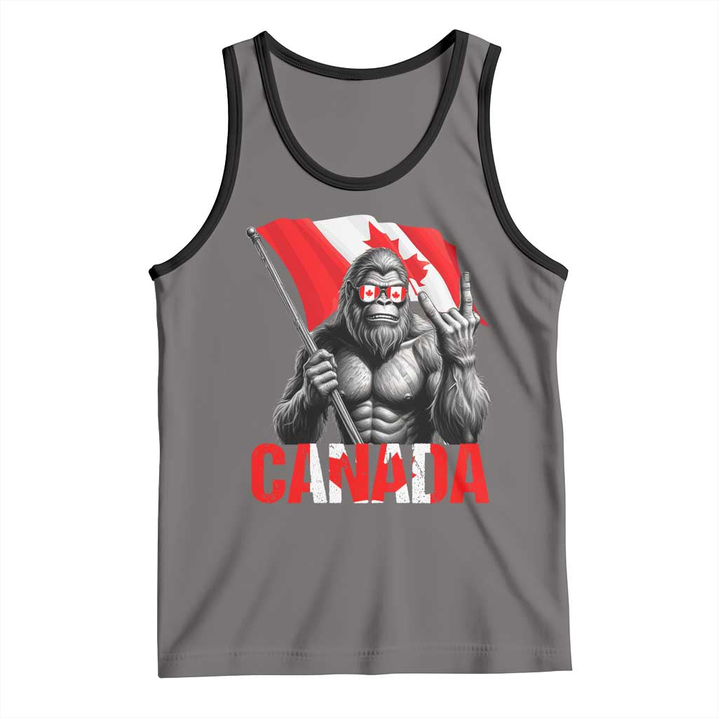 Bigfoot Canada Flag Tank Top Canadian Maple Leaf Patriotic Sasquatch