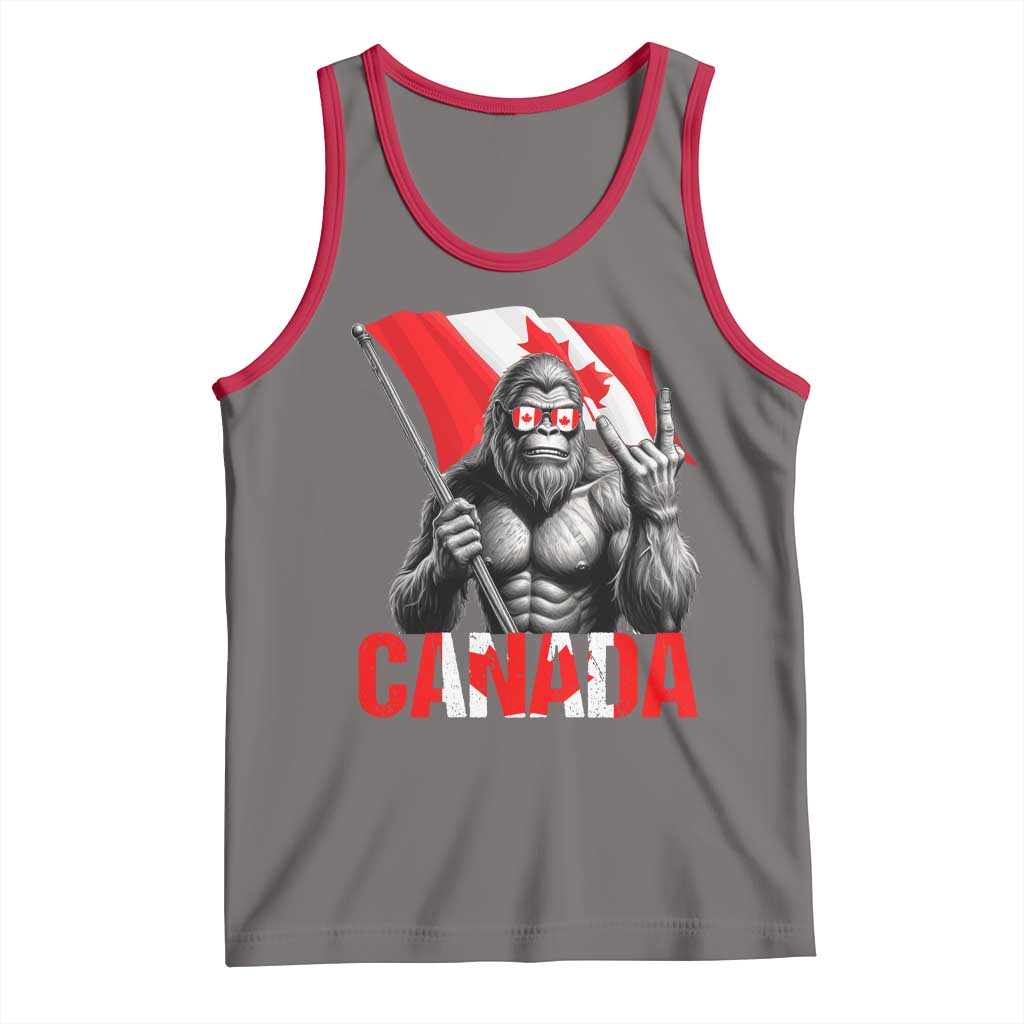 Bigfoot Canada Flag Tank Top Canadian Maple Leaf Patriotic Sasquatch
