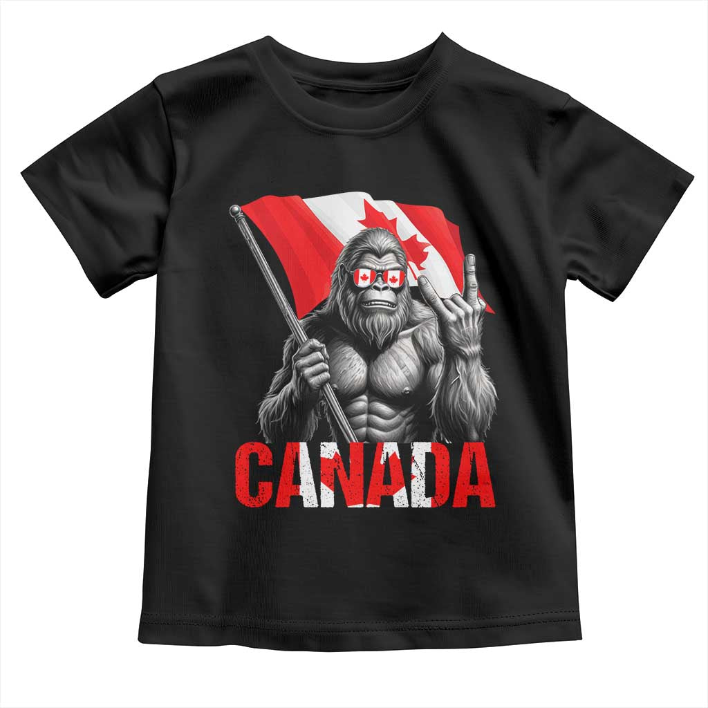 Bigfoot Canada Flag Toddler T Shirt Canadian Maple Leaf Patriotic Sasquatch