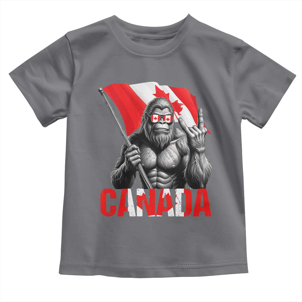 Bigfoot Canada Flag Toddler T Shirt Canadian Maple Leaf Patriotic Sasquatch
