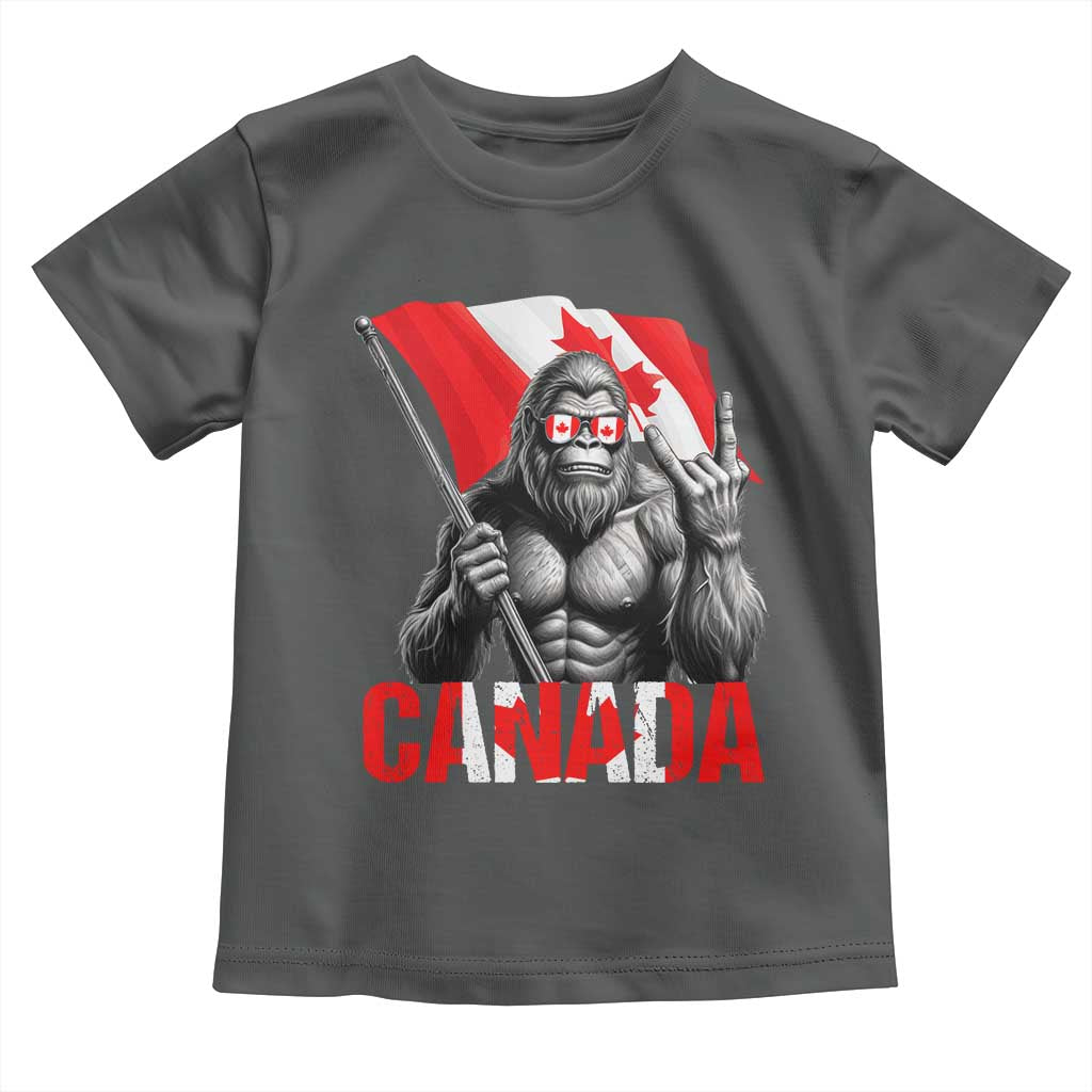 Bigfoot Canada Flag Toddler T Shirt Canadian Maple Leaf Patriotic Sasquatch