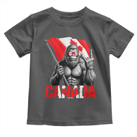 Bigfoot Canada Flag Toddler T Shirt Canadian Maple Leaf Patriotic Sasquatch