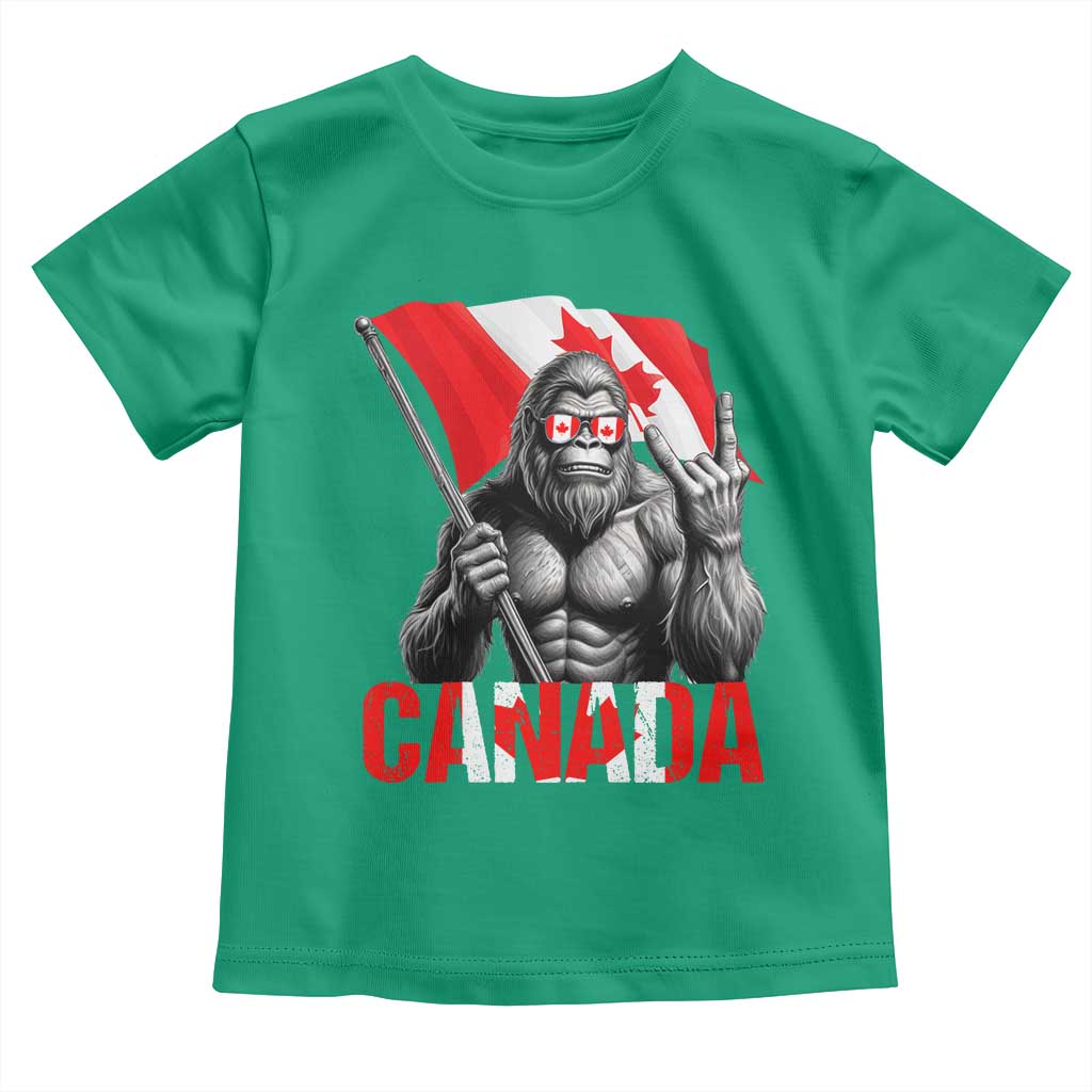 Bigfoot Canada Flag Toddler T Shirt Canadian Maple Leaf Patriotic Sasquatch