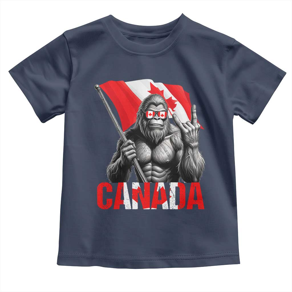 Bigfoot Canada Flag Toddler T Shirt Canadian Maple Leaf Patriotic Sasquatch