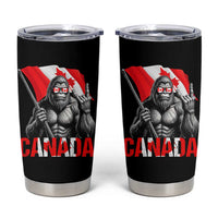 Bigfoot Canada Flag Tumbler Cup Canadian Maple Leaf Patriotic Sasquatch