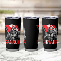 Bigfoot Canada Flag Tumbler Cup Canadian Maple Leaf Patriotic Sasquatch
