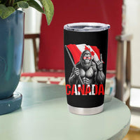 Bigfoot Canada Flag Tumbler Cup Canadian Maple Leaf Patriotic Sasquatch
