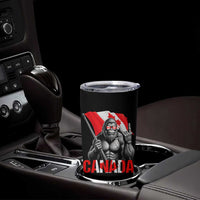 Bigfoot Canada Flag Tumbler Cup Canadian Maple Leaf Patriotic Sasquatch