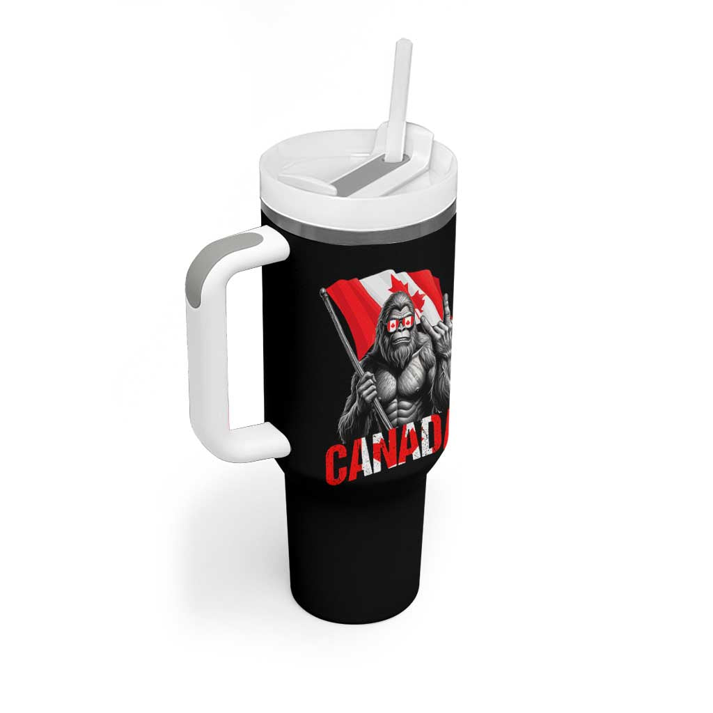 Bigfoot Canada Flag Tumbler With Handle Canadian Maple Leaf Patriotic Sasquatch