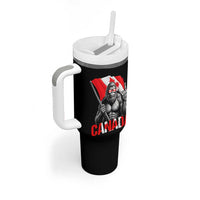 Bigfoot Canada Flag Tumbler With Handle Canadian Maple Leaf Patriotic Sasquatch