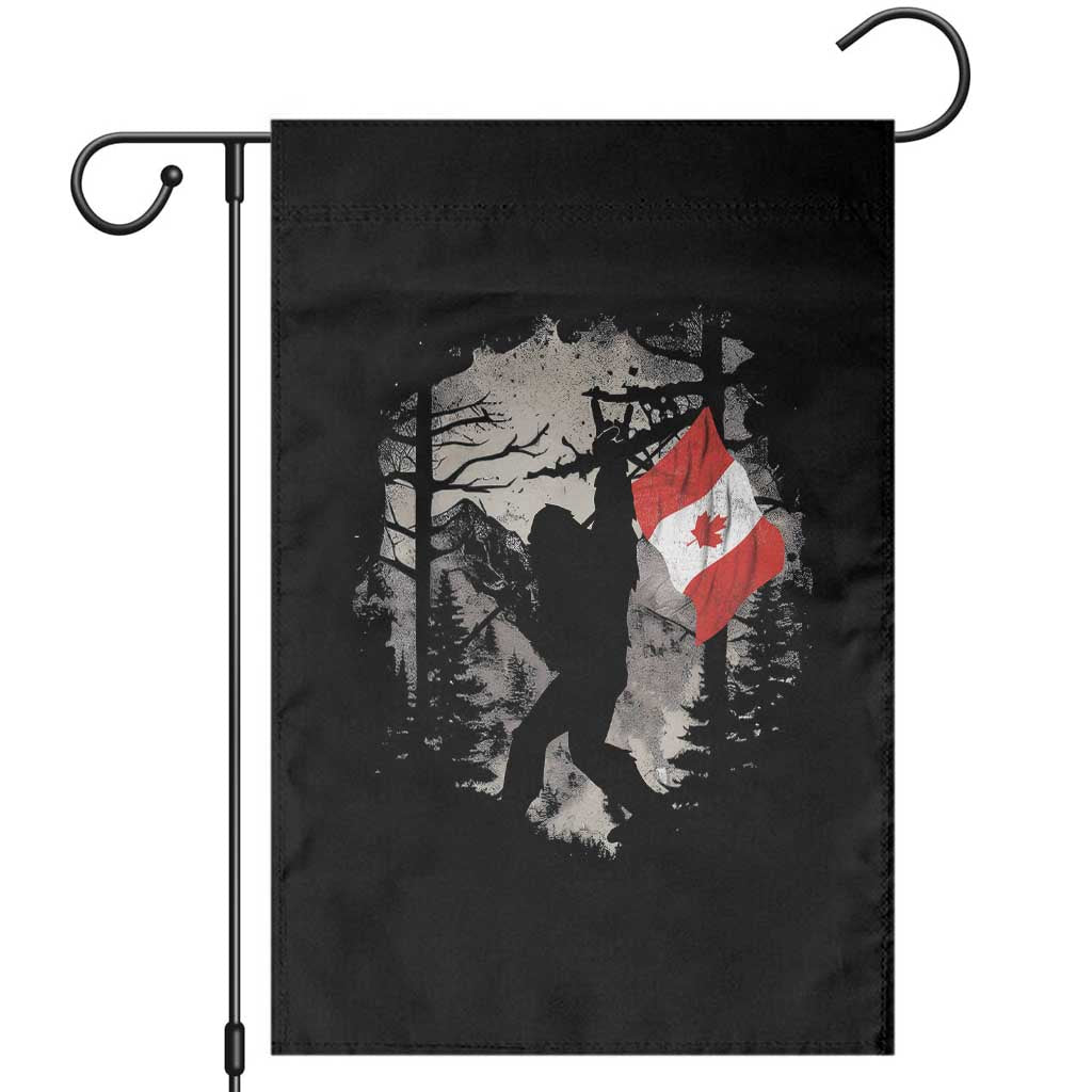 Bigfoot Canada Flag Garden Flag Retro Sasquatch Forest Rock On