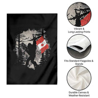 Bigfoot Canada Flag Garden Flag Retro Sasquatch Forest Rock On
