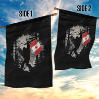 Bigfoot Canada Flag Garden Flag Retro Sasquatch Forest Rock On