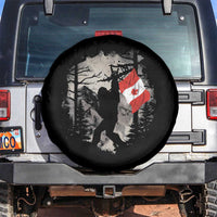 Bigfoot Canada Flag Spare Tire Cover Retro Sasquatch Forest Rock On