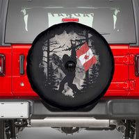 Bigfoot Canada Flag Spare Tire Cover Retro Sasquatch Forest Rock On