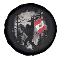 Bigfoot Canada Flag Spare Tire Cover Retro Sasquatch Forest Rock On