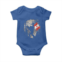 Bigfoot Canada Flag Baby Onesie Retro Sasquatch Forest Rock On