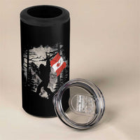 Bigfoot Canada Flag 4 in 1 Can Cooler Tumbler Retro Sasquatch Forest Rock On