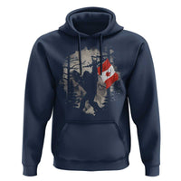 Bigfoot Canada Flag Hoodie Retro Sasquatch Forest Rock On