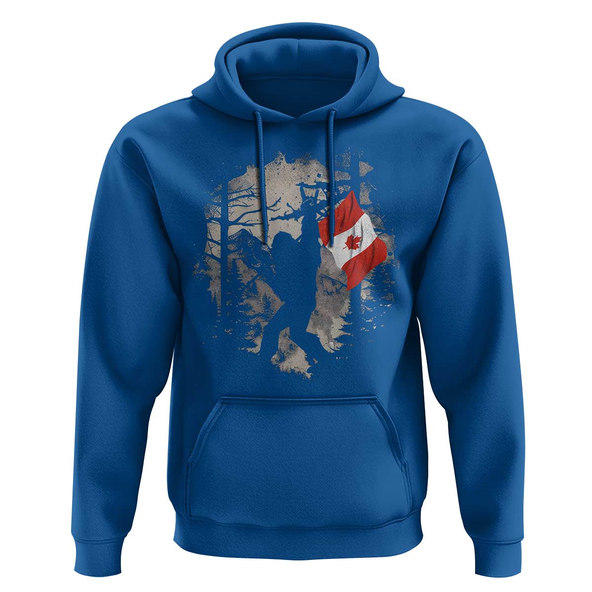Bigfoot Canada Flag Hoodie Retro Sasquatch Forest Rock On