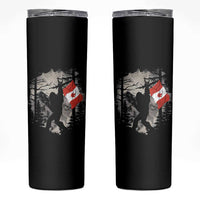 Bigfoot Canada Flag Skinny Tumbler Retro Sasquatch Forest Rock On