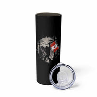 Bigfoot Canada Flag Skinny Tumbler Retro Sasquatch Forest Rock On