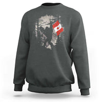 Bigfoot Canada Flag Sweatshirt Retro Sasquatch Forest Rock On