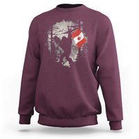 Bigfoot Canada Flag Sweatshirt Retro Sasquatch Forest Rock On