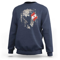 Bigfoot Canada Flag Sweatshirt Retro Sasquatch Forest Rock On
