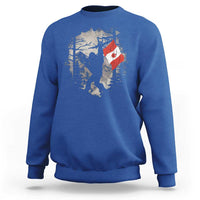 Bigfoot Canada Flag Sweatshirt Retro Sasquatch Forest Rock On