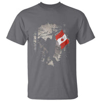 Bigfoot Canada Flag T Shirt Retro Sasquatch Forest Rock On