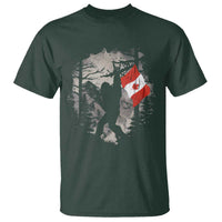 Bigfoot Canada Flag T Shirt Retro Sasquatch Forest Rock On