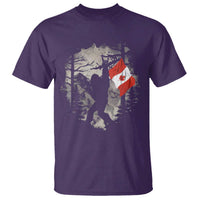 Bigfoot Canada Flag T Shirt Retro Sasquatch Forest Rock On