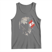 Bigfoot Canada Flag Tank Top Retro Sasquatch Forest Rock On