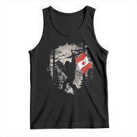 Bigfoot Canada Flag Tank Top Retro Sasquatch Forest Rock On