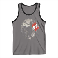 Bigfoot Canada Flag Tank Top Retro Sasquatch Forest Rock On