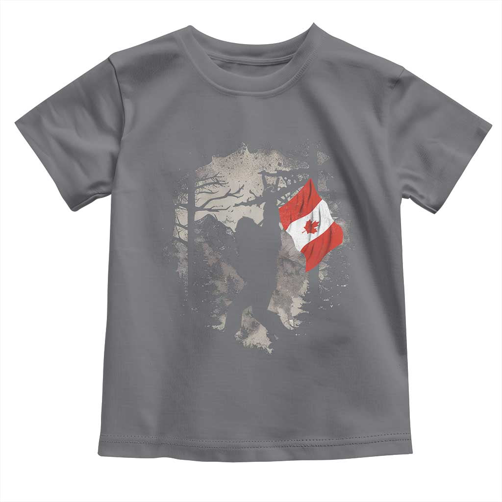 Bigfoot Canada Flag Toddler T Shirt Retro Sasquatch Forest Rock On