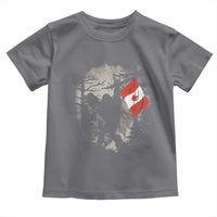 Bigfoot Canada Flag Toddler T Shirt Retro Sasquatch Forest Rock On
