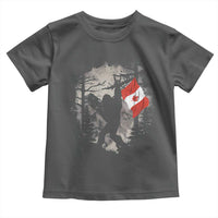 Bigfoot Canada Flag Toddler T Shirt Retro Sasquatch Forest Rock On
