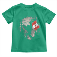 Bigfoot Canada Flag Toddler T Shirt Retro Sasquatch Forest Rock On