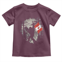 Bigfoot Canada Flag Toddler T Shirt Retro Sasquatch Forest Rock On
