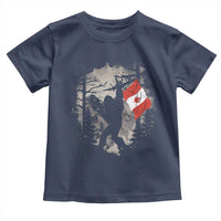 Bigfoot Canada Flag Toddler T Shirt Retro Sasquatch Forest Rock On