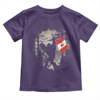 Bigfoot Canada Flag Toddler T Shirt Retro Sasquatch Forest Rock On
