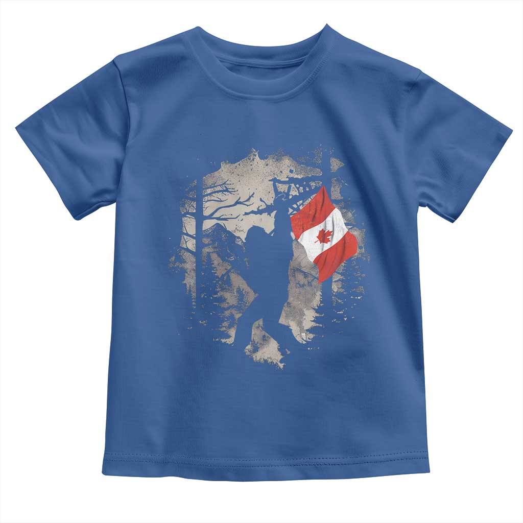 Bigfoot Canada Flag Toddler T Shirt Retro Sasquatch Forest Rock On