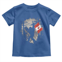 Bigfoot Canada Flag Toddler T Shirt Retro Sasquatch Forest Rock On