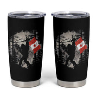 Bigfoot Canada Flag Tumbler Cup Retro Sasquatch Forest Rock On