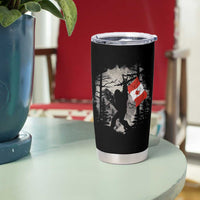Bigfoot Canada Flag Tumbler Cup Retro Sasquatch Forest Rock On