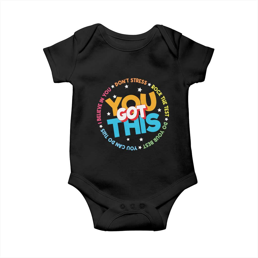 Test Day Teacher Baby Onesie Rock The Test Dont Stress Just Do Your Best